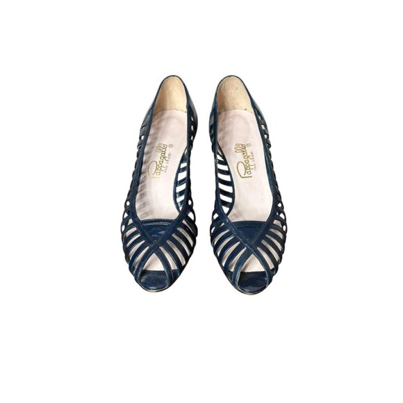 1980s Pappagallo peep toe shoes with cage sides Size 8.5 Narrow - Picture 3 of 6